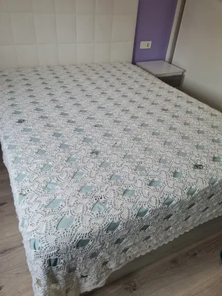 Manta crochet blanca