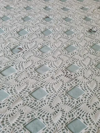 Manta crochet blanca