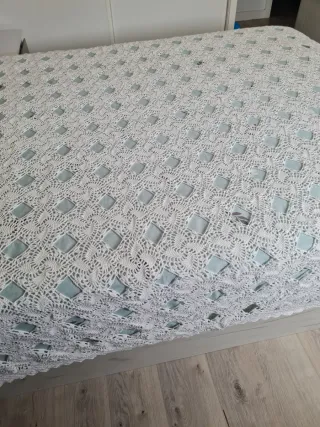 Manta crochet blanca