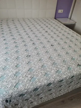 Manta crochet blanca