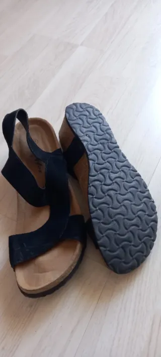 Sandalias cuña mujer negras
