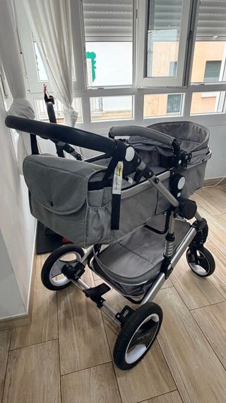Carrito bebé gris + capazo