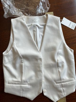 Chaleco Oysho Blanco Talla S