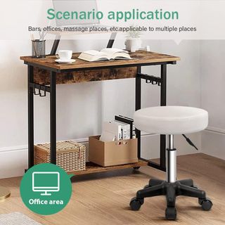 Taburete giratorio rodante, altura ajustable