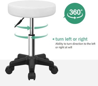 Taburete giratorio rodante, altura ajustable