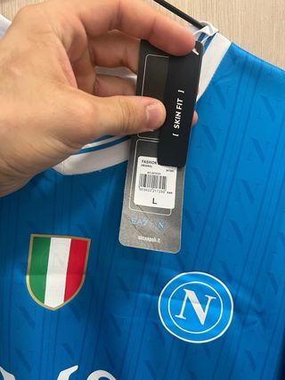 Camiseta Fútbol EA7 Azul Talla Personalizable