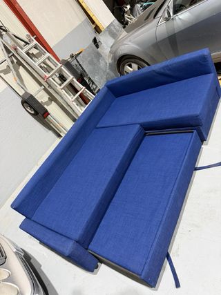 Sofá Cama Azul Tela