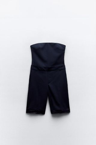 Mono Zara azul sin tirantes