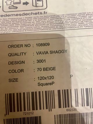 Alfombra pelo beige y gris