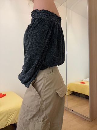 Top Negro con Brillos