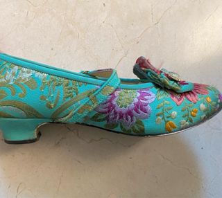 Traje de Fallera Turquesa y Dorado