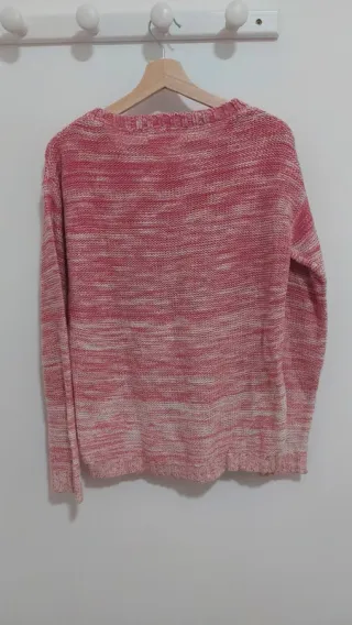 Jersey rosa y blanco con dibujo de bici