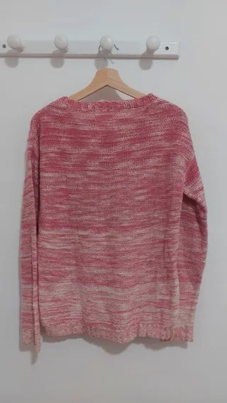 Jersey rosa y blanco con dibujo de bici