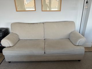 Sofá 3 plazas tela lavable beige