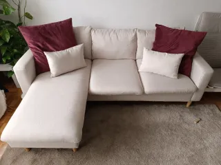 Sofá Chaise Longue Beige Maisons du Monde