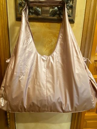 Bolsa de yoga rosa metalizada