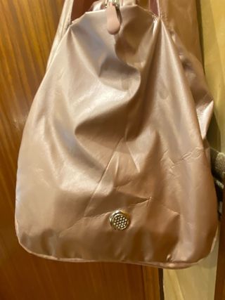 Bolsa de yoga rosa metalizada