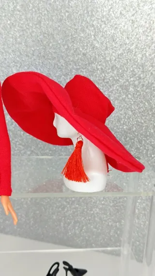 Conjunto Barbie: Vestido Rojo y Negro