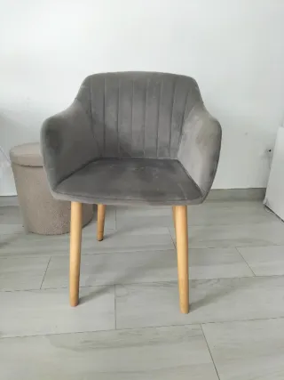 Pack 2 Sillas Salón Comedor Terciopelo Gris