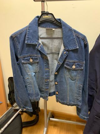 Cazadora tejana corta azul