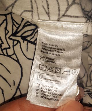 Camicia H&M uomo cotone fantasia foglie