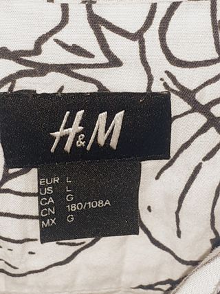 Camicia H&M uomo cotone fantasia foglie