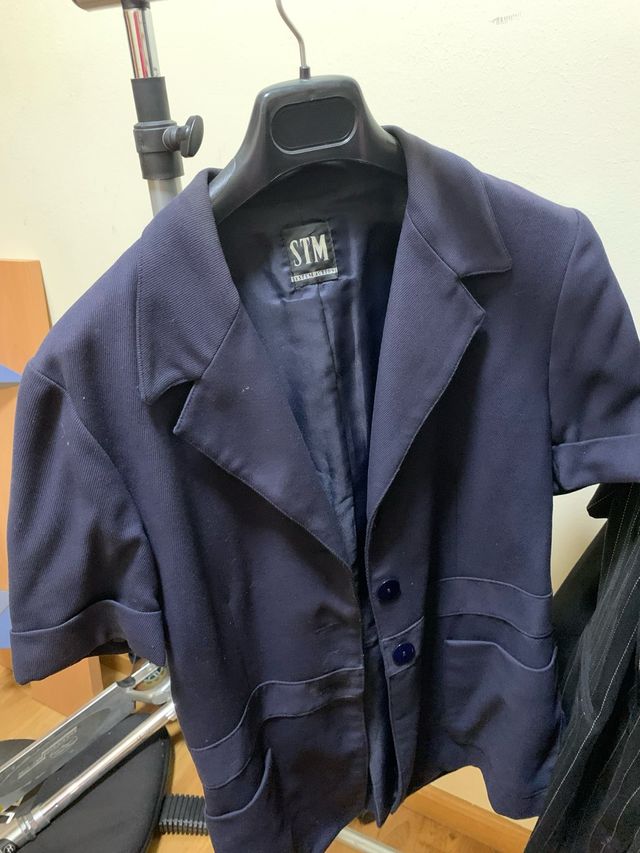 Chaqueta blazer STM manga corta azul