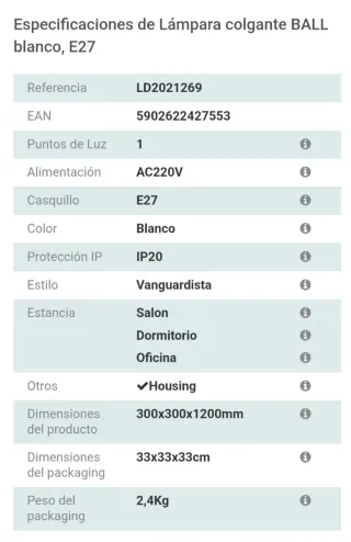 Lampada a sospensione bianca