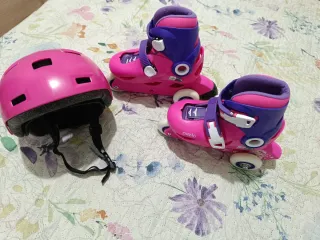 Patines Oxelo Play 3 Rosa/Lila Talla 26-28 + casco