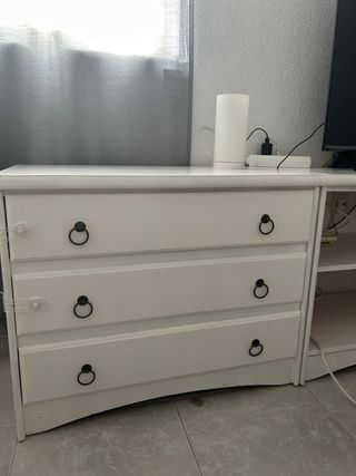 Conjunto muebles de salón blanco