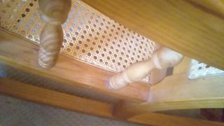 Mecedora de madera y mimbre