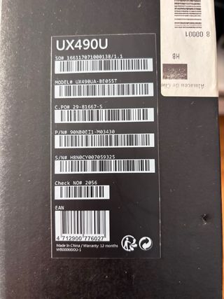 Portátil ASUS Zenbook UX490 ultrafino