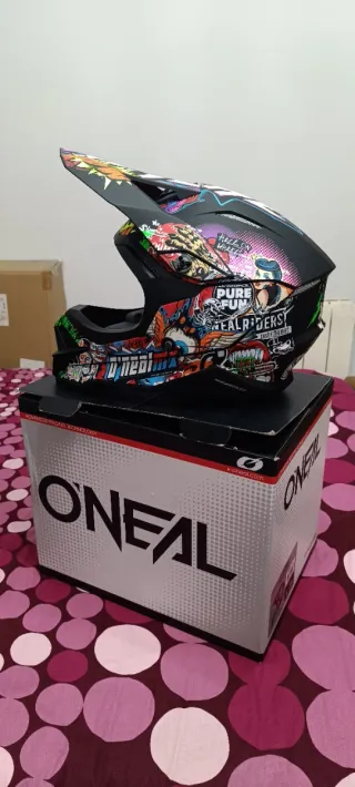 Casco O'Neal Motocross Enduro Negro Rojo