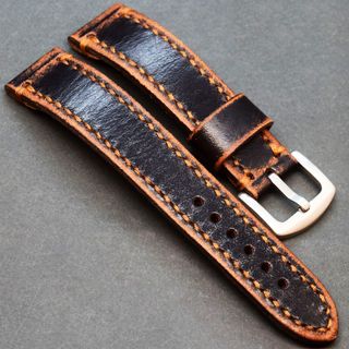 Correa piel reloj retro 18-26mm.Hecho a mano