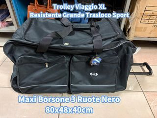 Maxi Borsone Viaggio XL Nero 80x48x40cm
