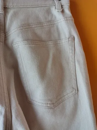 Jeans beige vita alta taglia 36