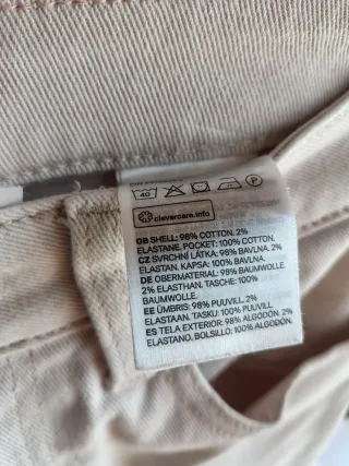 Jeans beige vita alta taglia 36
