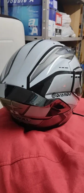 Casco Moto Integral Plata Blanco