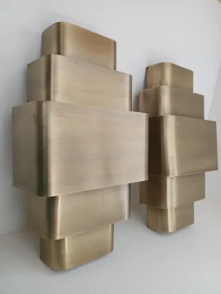 Apliques de pared Art Déco dorados