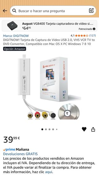 Capturadora de video DIGITNOW! a 1080P