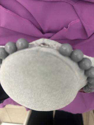 Collana Cuore Resina Artigianale Grigio Rosa