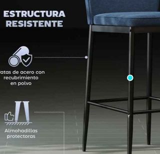 Set de 2 Taburetes Altos tapizado Aterciopelado