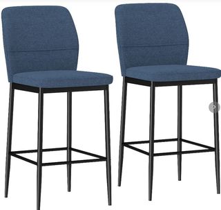 Set de 2 Taburetes Altos tapizado Aterciopelado