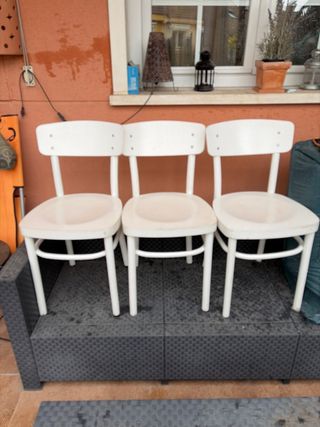 3 Sedie Ikea Bianche in Legno