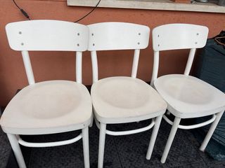 3 Sedie Ikea Bianche in Legno