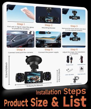 NUEVO! (59€) Dashcam 4 Canales 360° cámara coche