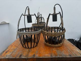 Kit 6 Lampade a Sospensione in Metallo e Corda