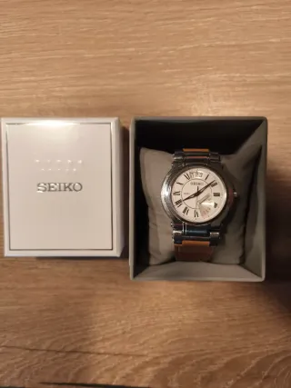 Seiko Reloj Completo Caja Marrón Plata