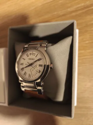 Seiko Reloj Completo Caja Marrón Plata