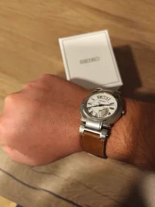 Seiko Reloj Completo Caja Marrón Plata
